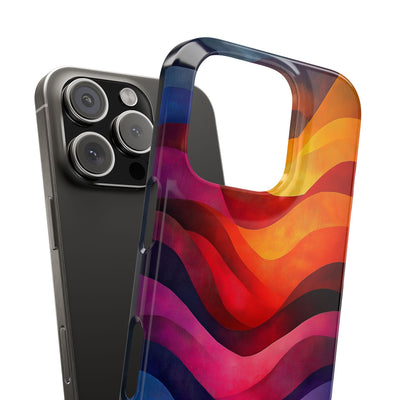 Vibrant Waves Slim IPhone Case - Colorful Abstract Design for Trendy Style