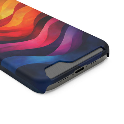 Colorful IPhone & Samsung Magsafe® Case with Credit Card Holder - Vibrant Wave Design for Style and Convenience