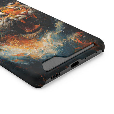 Fierce Tiger IPhone & Samsung Magsafe® Case with Credit Card Holder | Durable, Stylish Design for Animal Lovers