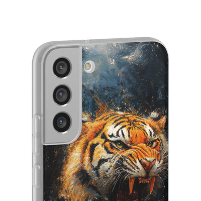 Fierce Tiger IPhone & Samsung Flexi Case - Durable Protection for Animal Lovers