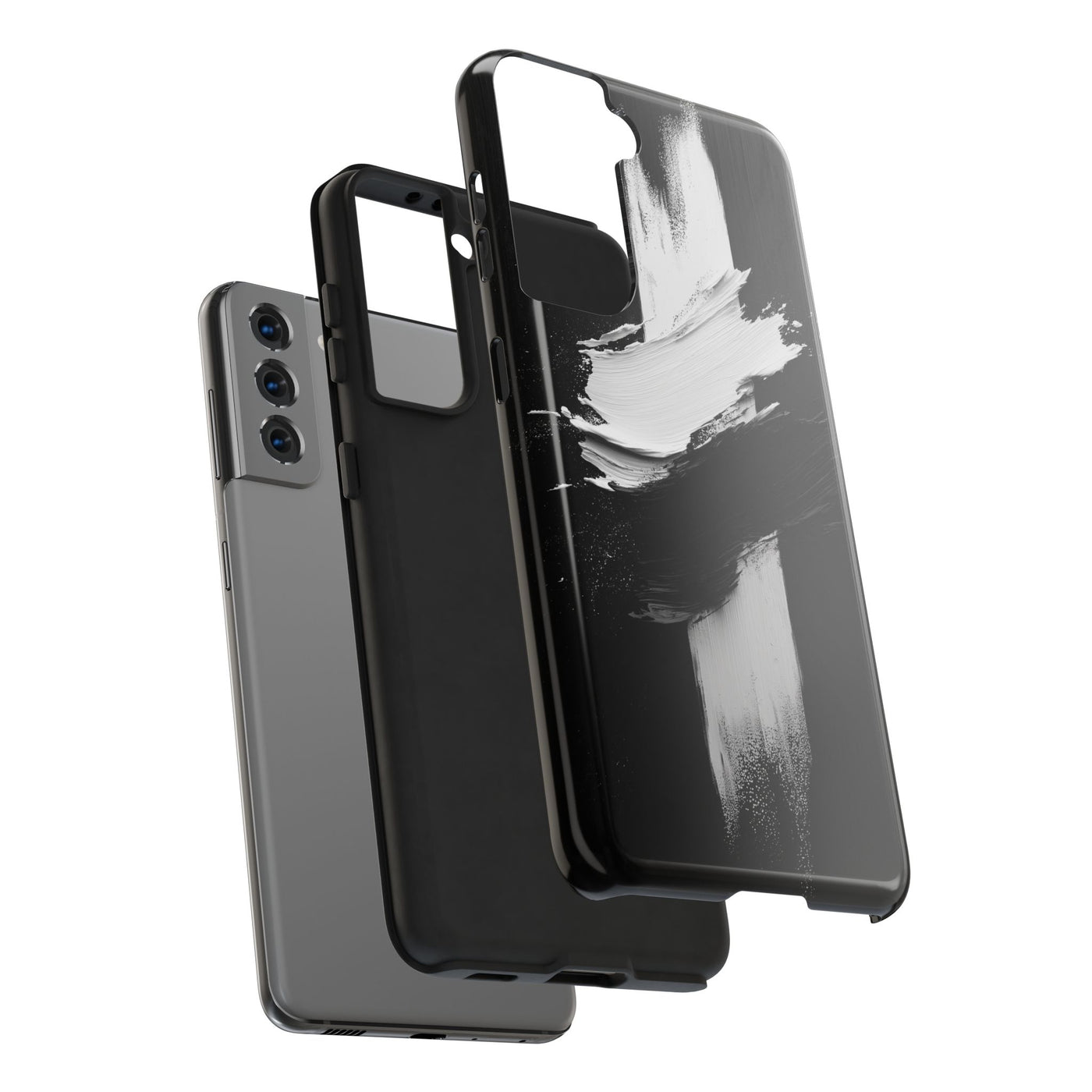 Abstract Black and White Tough IPhone & Samsung Case - Stylish Protection for Your Device