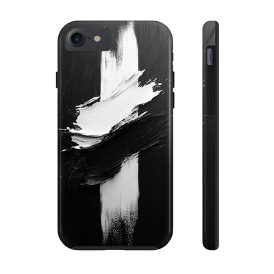 Abstract Black and White Tough IPhone & Samsung Case - Stylish Protection for Your Device