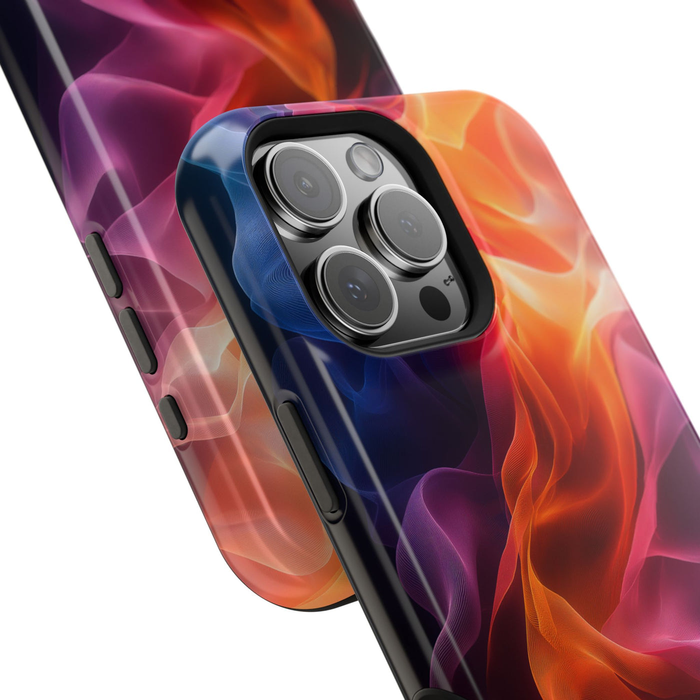 Vibrant MagSafe® Tough Case for iPhone - Abstract Flame Design, Durable & Stylish Protection