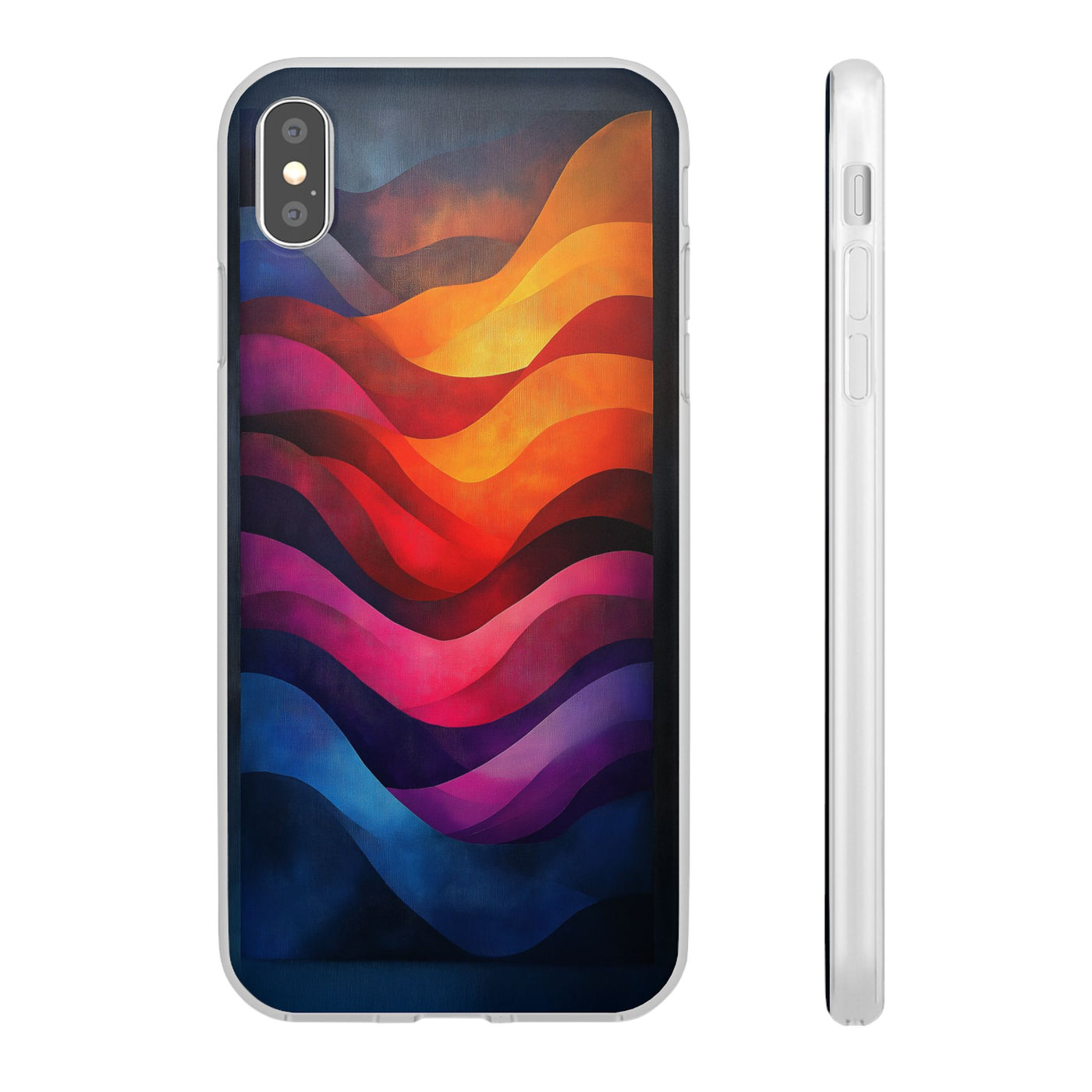 Abstract Waves IPhone & Samsung Flexi Case - Colorful Protective Phone Cover for Art Lovers