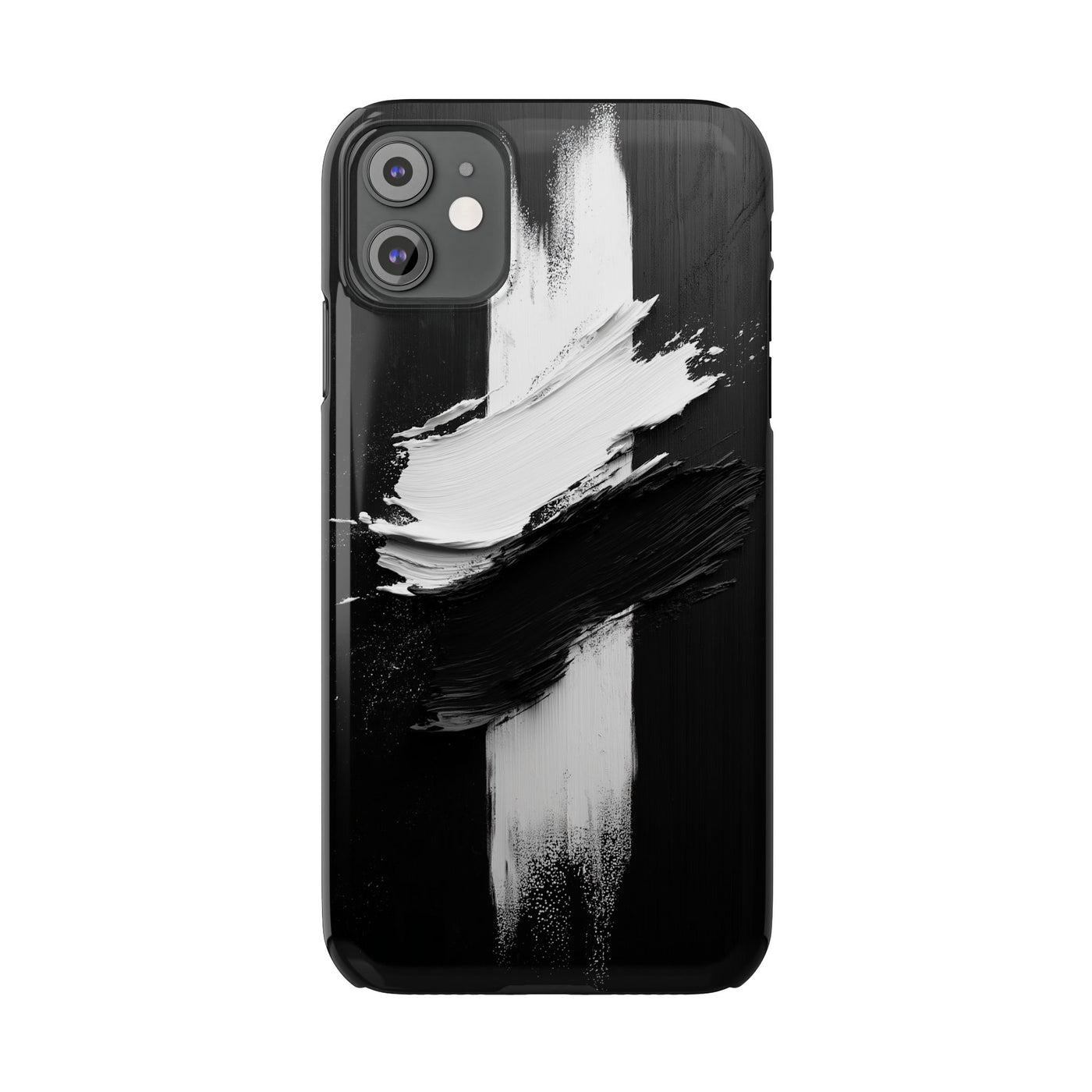 Abstract Black & White Slim IPhone Case - Modern Minimalist Design