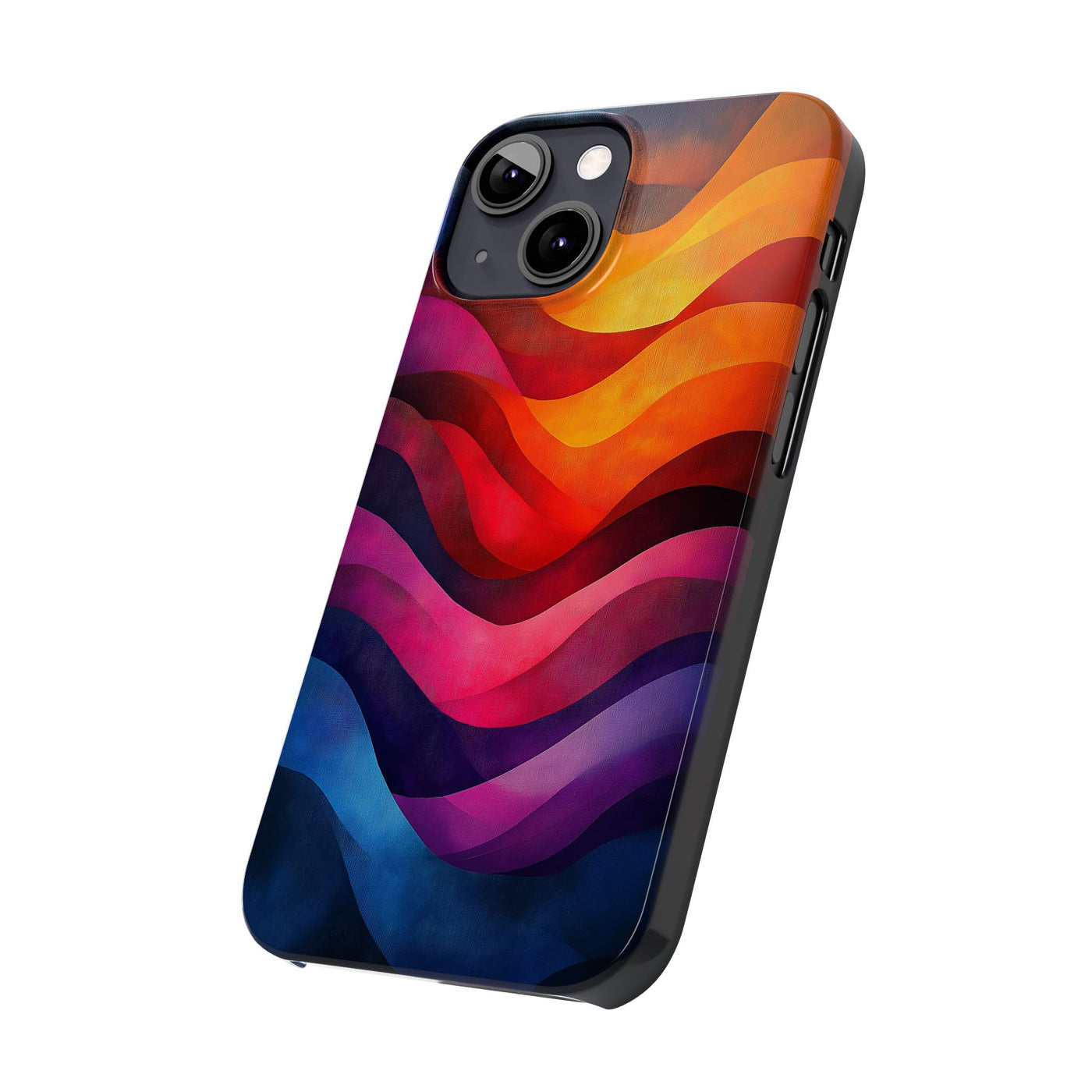 Vibrant Waves Slim IPhone Case - Colorful Abstract Design for Trendy Style