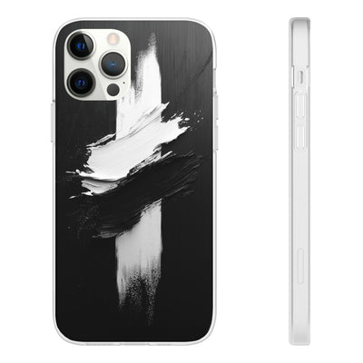 Modern Artistic IPhone & Samsung Flexi Case | Stylish Black & White Phone Cover