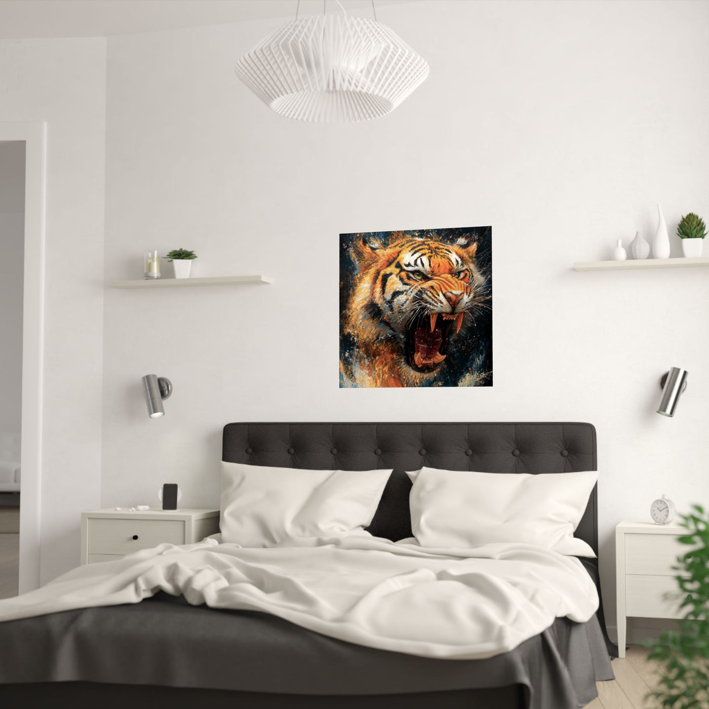 Fierce Tiger Satin Poster - 210gsm Wall Art for Animal Lovers