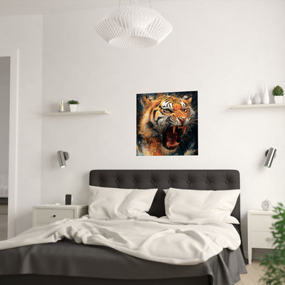 Fierce Tiger Satin Poster - 210gsm Wall Art for Animal Lovers