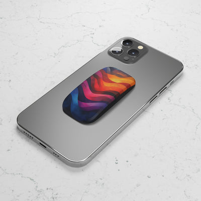 Colorful Phone Click-On Grip | Vibrant Wave Design for Easy Handling