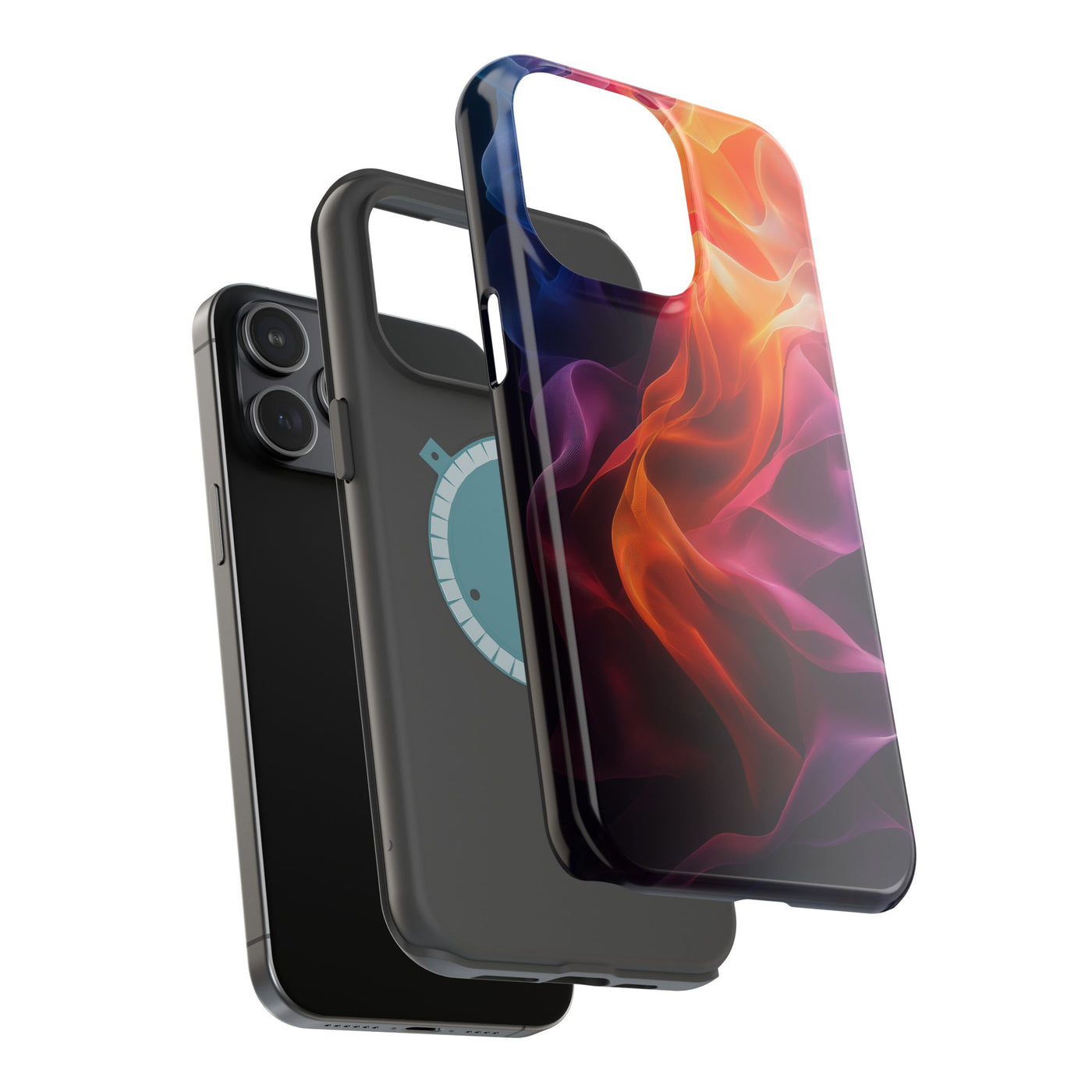 Vibrant MagSafe® Tough Case for iPhone - Abstract Flame Design, Durable & Stylish Protection