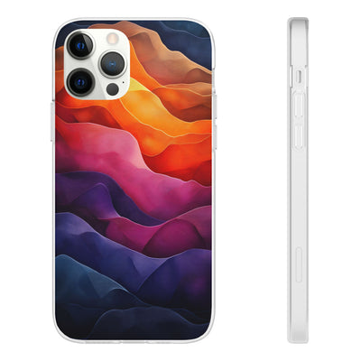 Vibrant Abstract IPhone & Samsung Flexi Case - Colorful Wave Design for Phone Protection