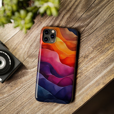 Vibrant Abstract Slim IPhone Case - Colorful Wave Design for Trendy Protection