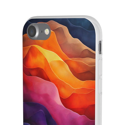 Vibrant Abstract IPhone & Samsung Flexi Case - Colorful Wave Design for Phone Protection