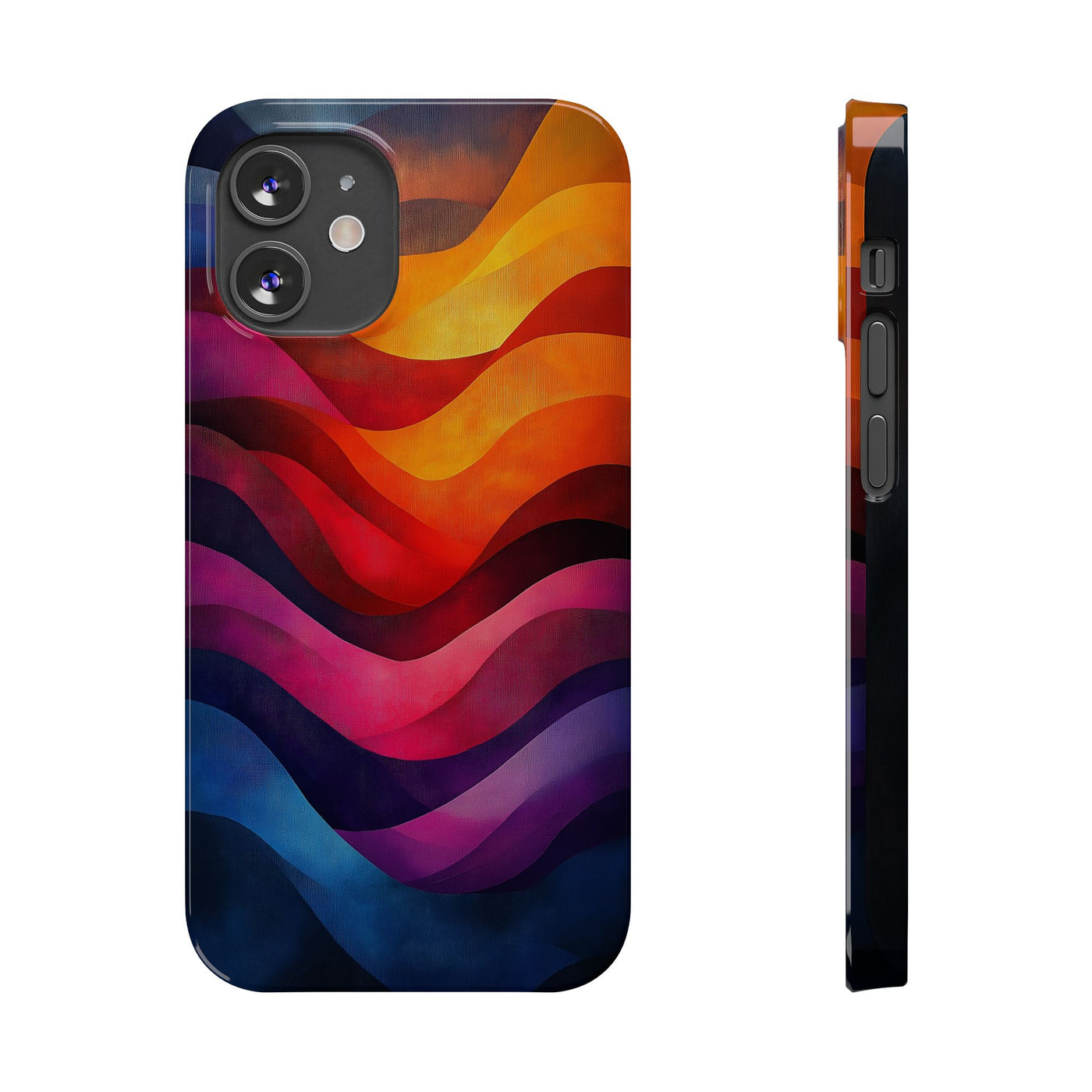 Vibrant Waves Slim IPhone Case - Colorful Abstract Design for Trendy Style