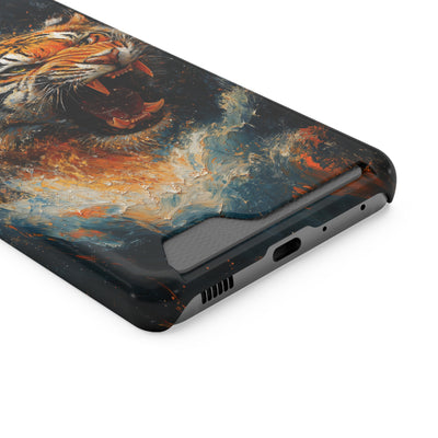 Fierce Tiger IPhone & Samsung Magsafe® Case with Credit Card Holder | Durable, Stylish Design for Animal Lovers