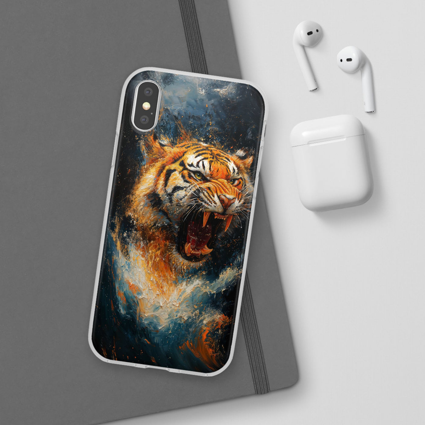 Fierce Tiger IPhone & Samsung Flexi Case - Durable Protection for Animal Lovers