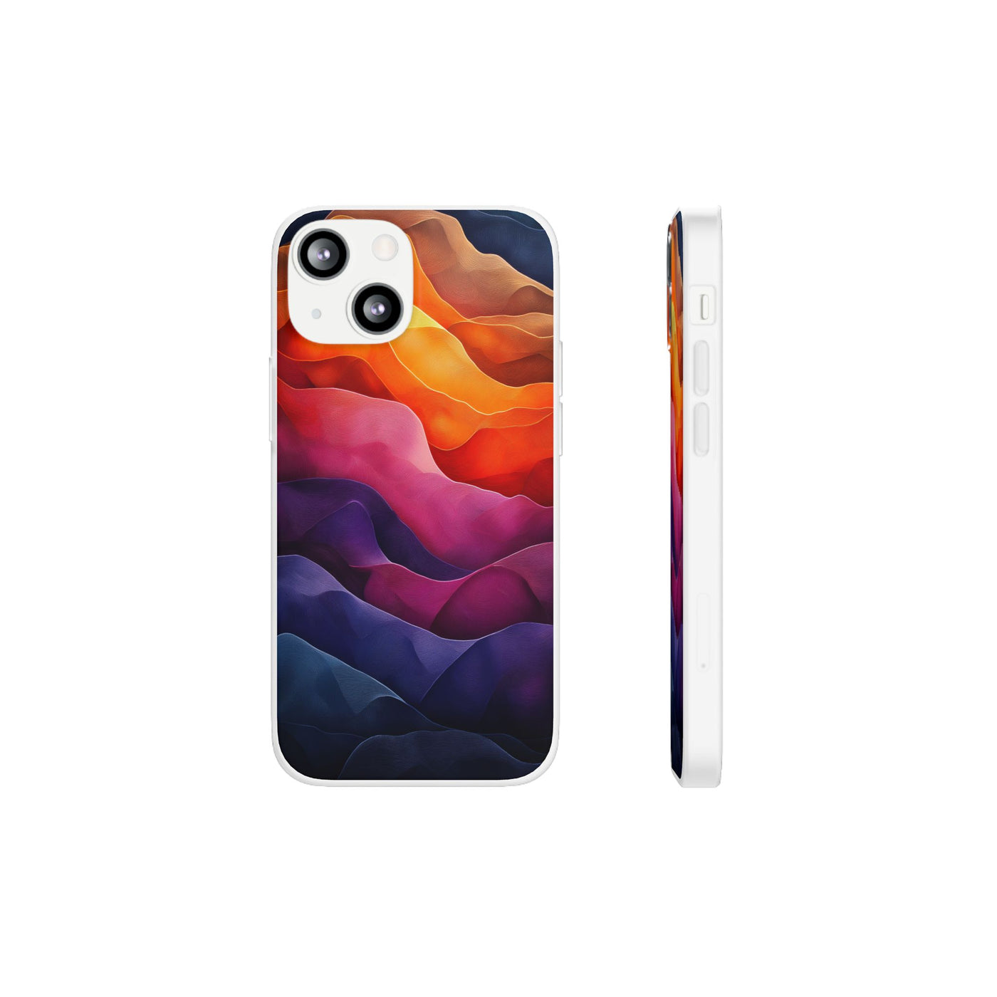 Vibrant Abstract IPhone & Samsung Flexi Case - Colorful Wave Design for Phone Protection