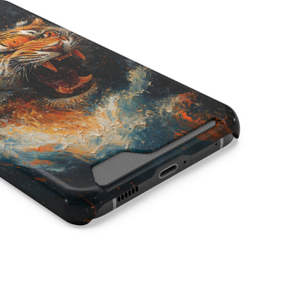 Fierce Tiger IPhone & Samsung Magsafe® Case with Credit Card Holder | Durable, Stylish Design for Animal Lovers