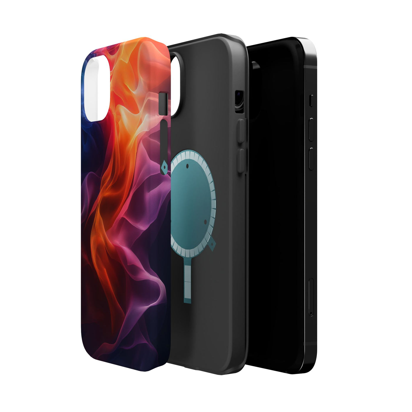 Vibrant MagSafe® Tough Case for iPhone - Abstract Flame Design, Durable & Stylish Protection