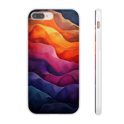 Vibrant Abstract IPhone & Samsung Flexi Case - Colorful Wave Design for Phone Protection