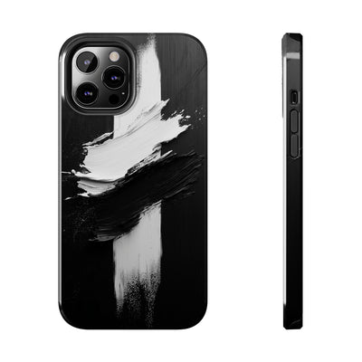 Abstract Black and White Tough IPhone & Samsung Case - Stylish Protection for Your Device