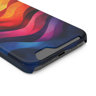 Colorful IPhone & Samsung Magsafe® Case with Credit Card Holder - Vibrant Wave Design for Style and Convenience