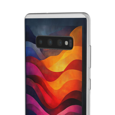 Abstract Waves IPhone & Samsung Flexi Case - Colorful Protective Phone Cover for Art Lovers