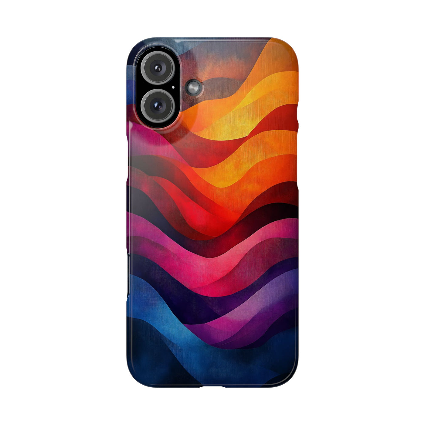 Vibrant Waves Slim IPhone Case - Colorful Abstract Design for Trendy Style