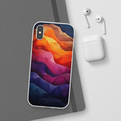 Vibrant Abstract IPhone & Samsung Flexi Case - Colorful Wave Design for Phone Protection