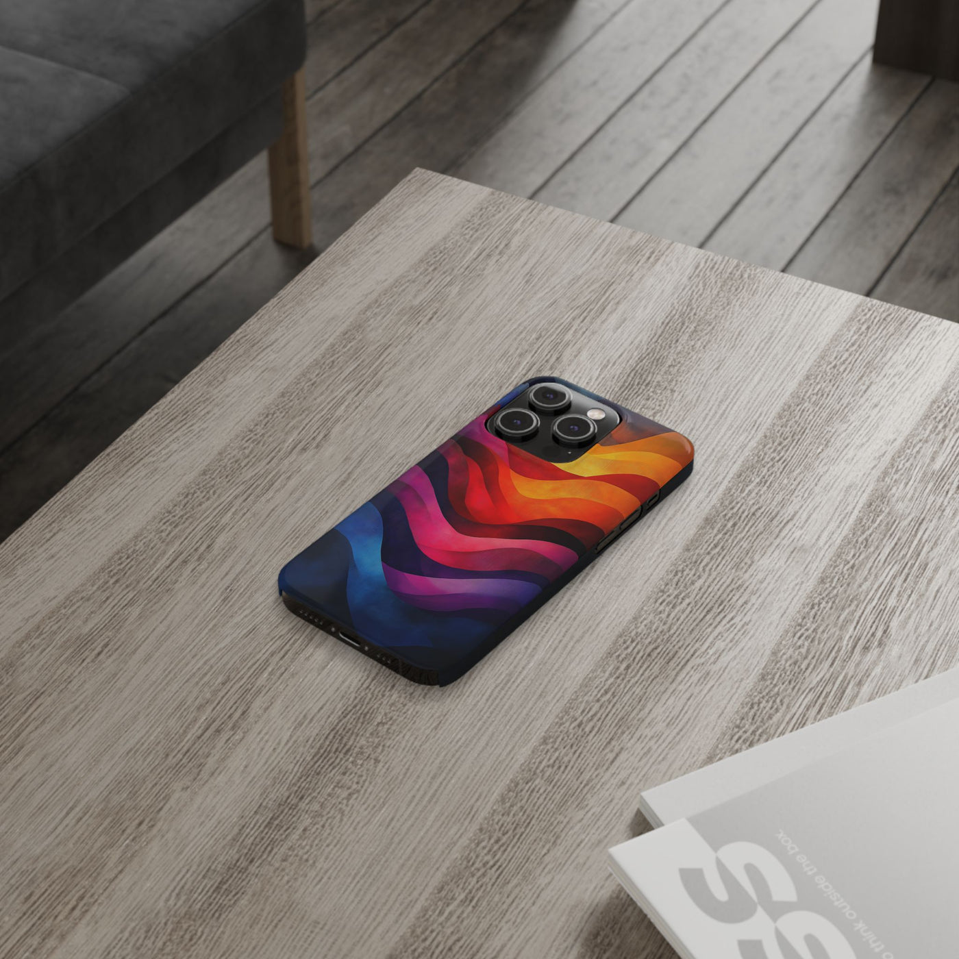 Vibrant Waves Slim IPhone Case - Colorful Abstract Design for Trendy Style