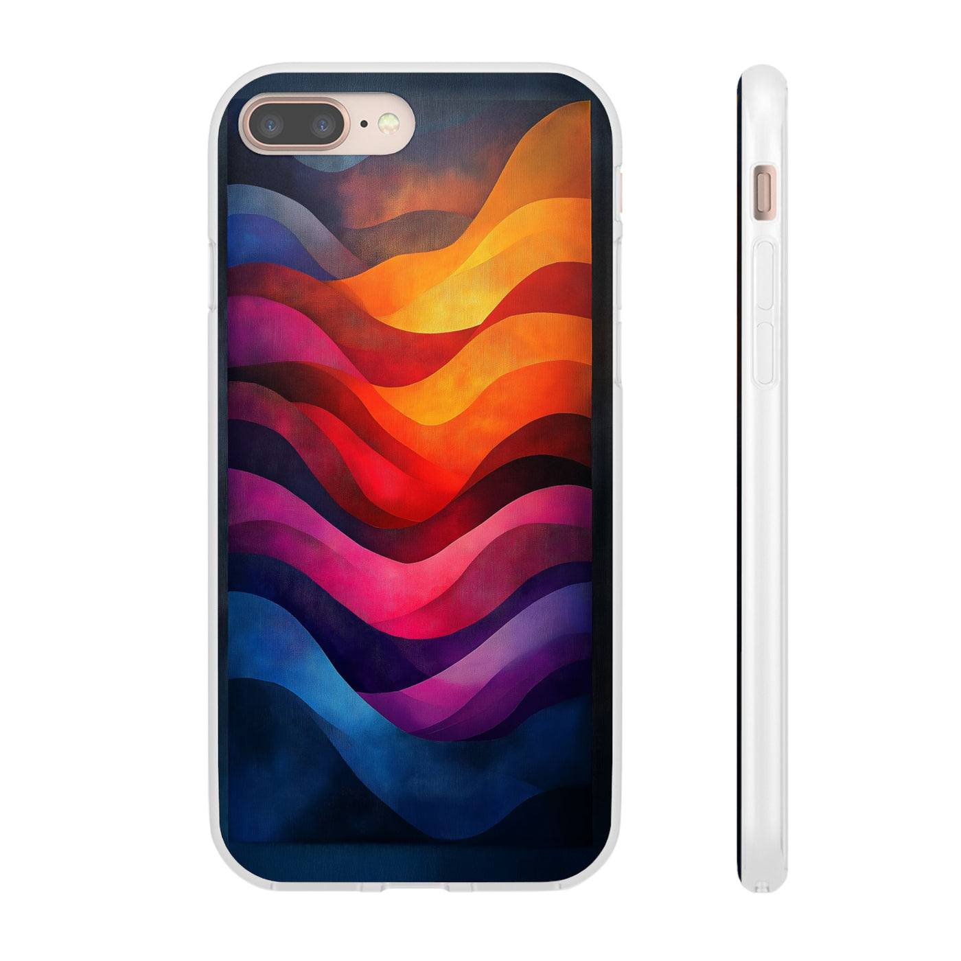 Abstract Waves IPhone & Samsung Flexi Case - Colorful Protective Phone Cover for Art Lovers