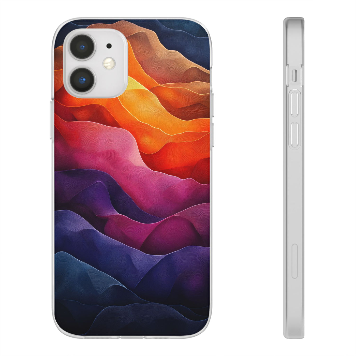 Vibrant Abstract IPhone & Samsung Flexi Case - Colorful Wave Design for Phone Protection