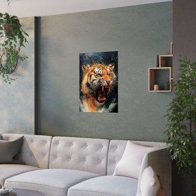 Fierce Tiger Satin Poster - 210gsm Wall Art for Animal Lovers