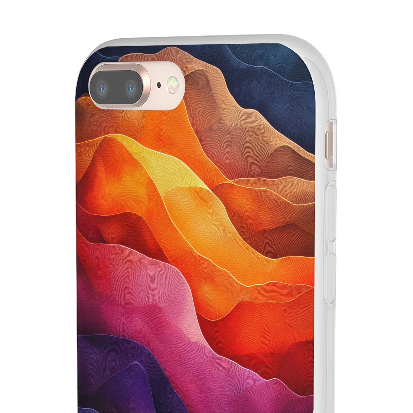 Vibrant Abstract IPhone & Samsung Flexi Case - Colorful Wave Design for Phone Protection