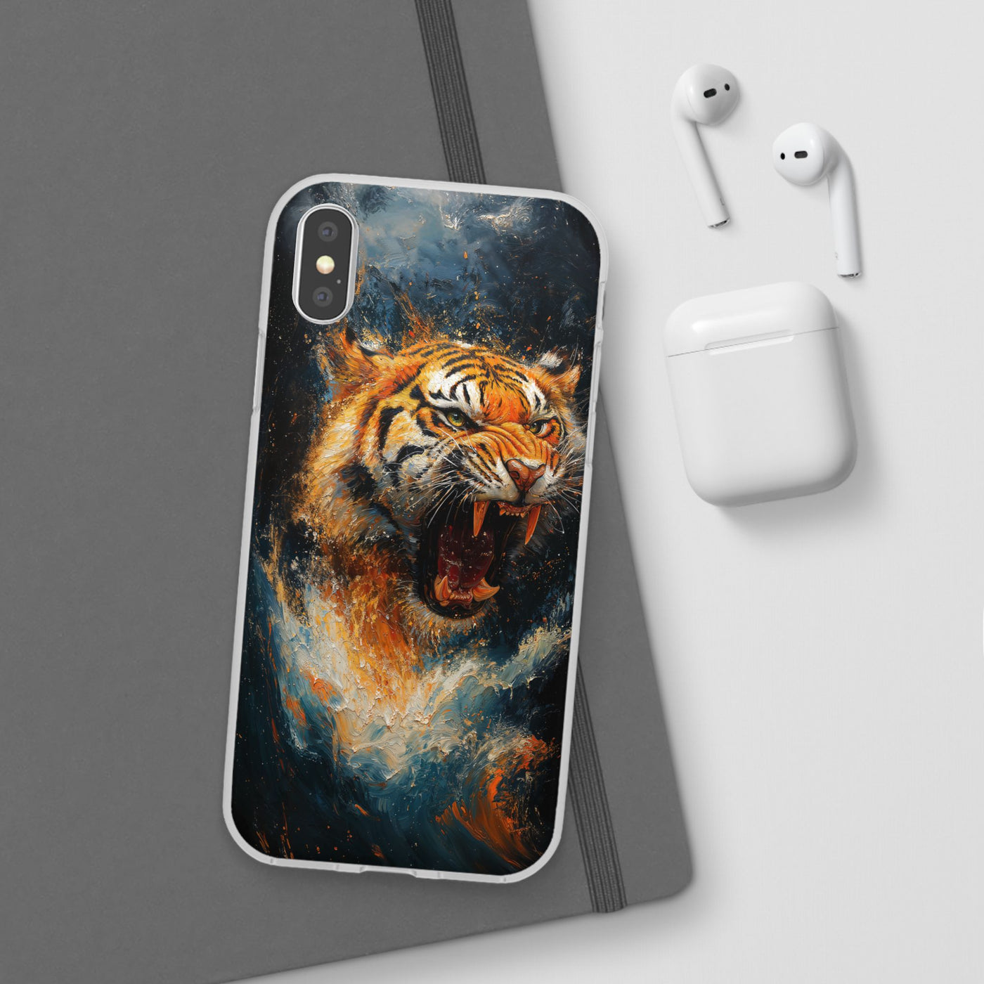 Fierce Tiger IPhone & Samsung Flexi Case - Durable Protection for Animal Lovers