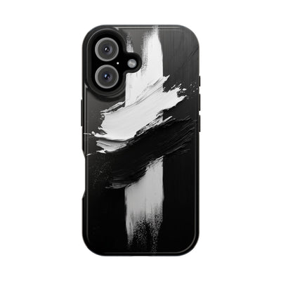 Artistic MagSafe® Tough Case for iPhone - Modern Black and White Design