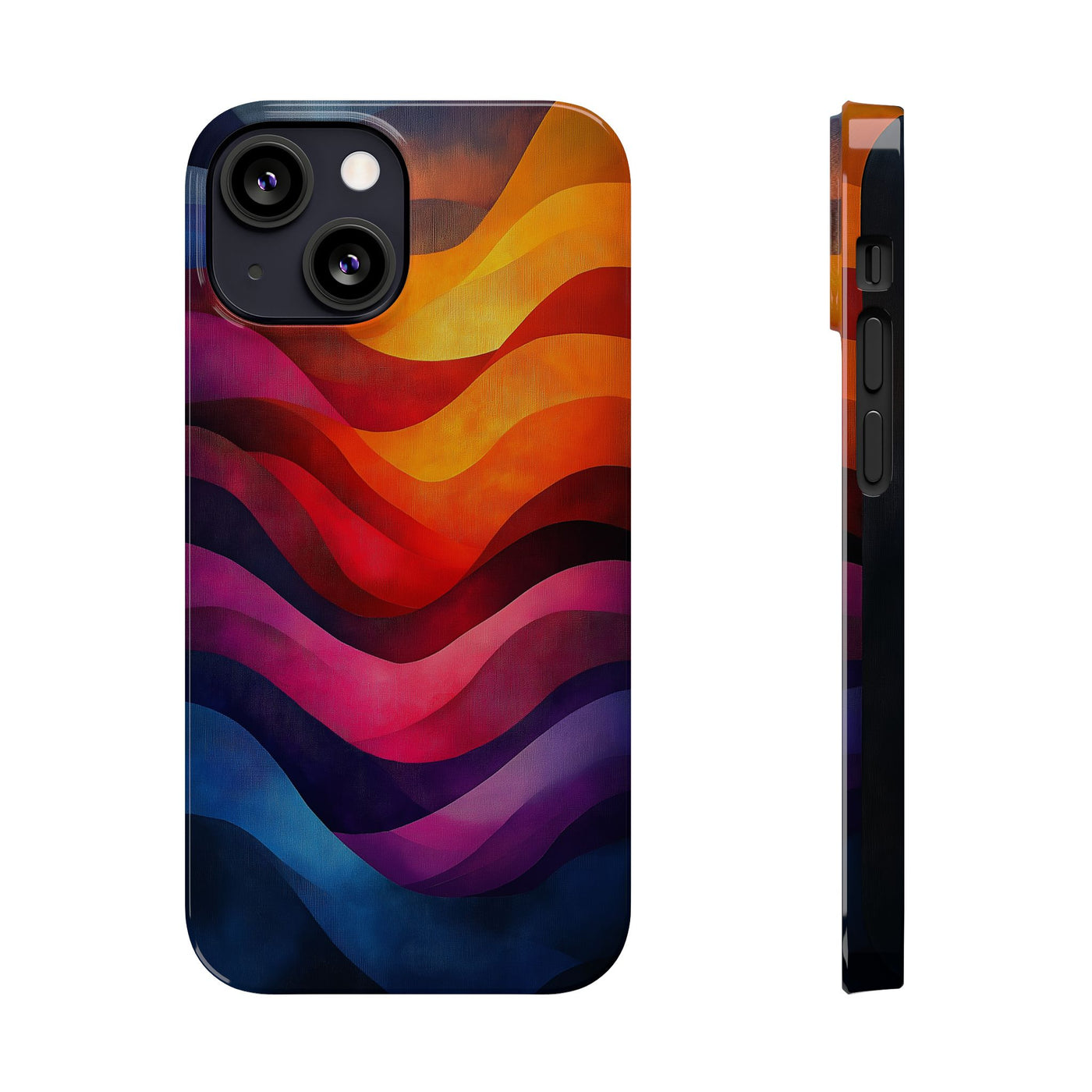 Vibrant Waves Slim IPhone Case - Colorful Abstract Design for Trendy Style