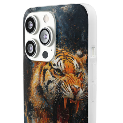 Fierce Tiger IPhone & Samsung Flexi Case - Durable Protection for Animal Lovers