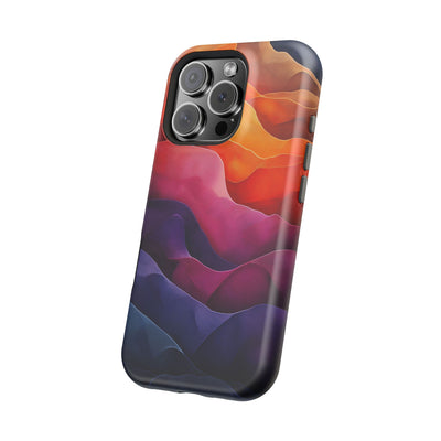 Vibrant Abstract MagSafe® Tough Case for iPhone - Colorful Mountain Wave Design