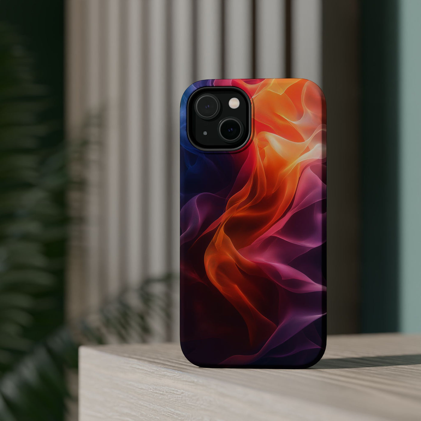 Vibrant MagSafe® Tough Case for iPhone - Abstract Flame Design, Durable & Stylish Protection