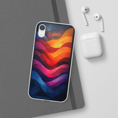 Abstract Waves IPhone & Samsung Flexi Case - Colorful Protective Phone Cover for Art Lovers