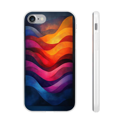 Abstract Waves IPhone & Samsung Flexi Case - Colorful Protective Phone Cover for Art Lovers