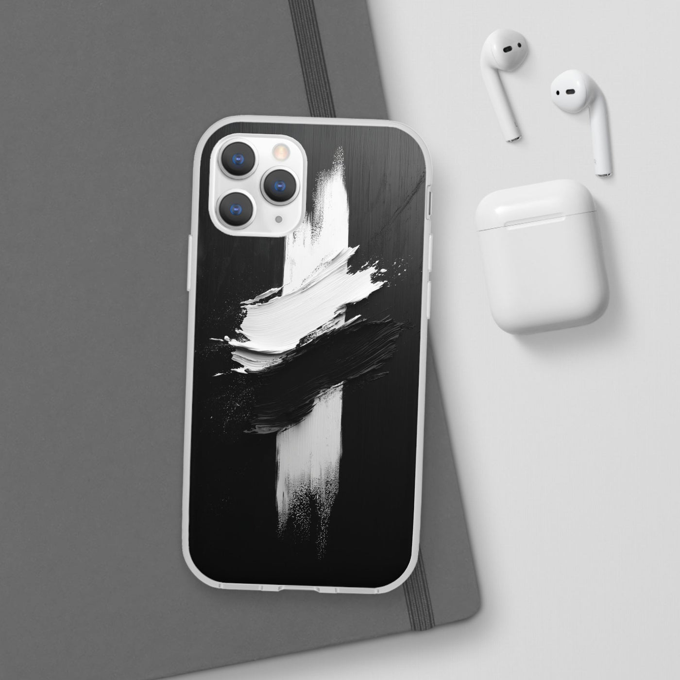 Modern Artistic IPhone & Samsung Flexi Case | Stylish Black & White Phone Cover