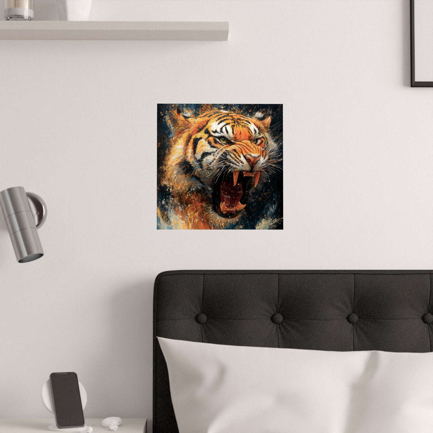 Fierce Tiger Satin Poster - 210gsm Wall Art for Animal Lovers