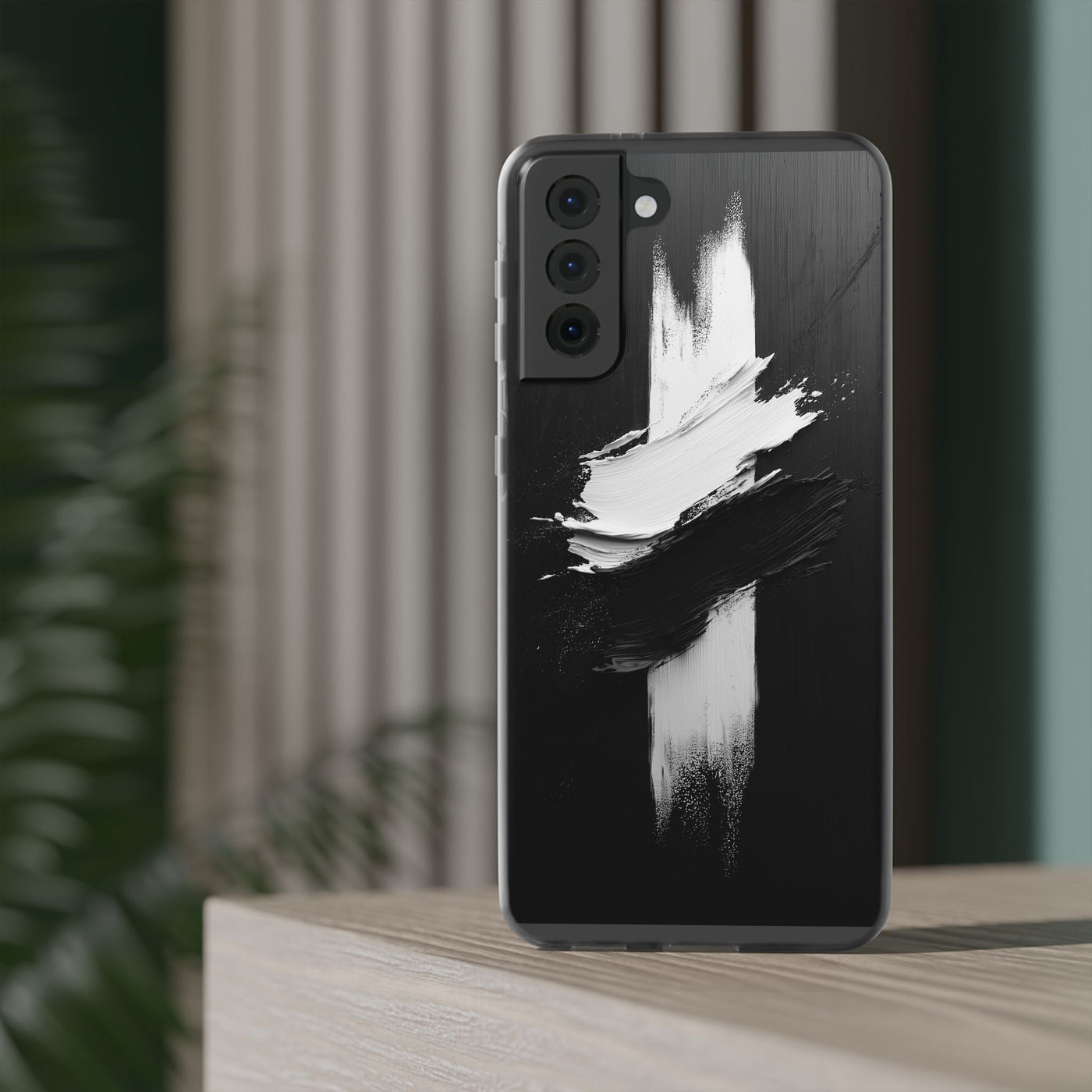 Modern Artistic IPhone & Samsung Flexi Case | Stylish Black & White Phone Cover