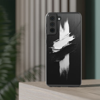 Modern Artistic IPhone & Samsung Flexi Case | Stylish Black & White Phone Cover