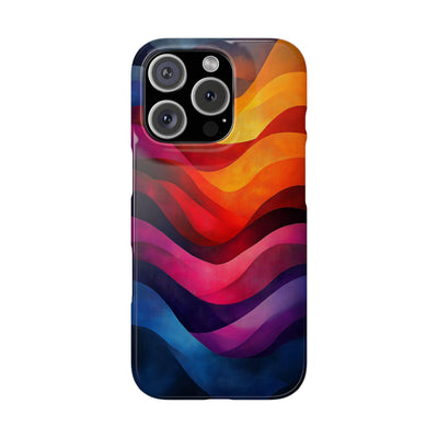 Vibrant Waves Slim IPhone Case - Colorful Abstract Design for Trendy Style