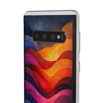 Abstract Waves IPhone & Samsung Flexi Case - Colorful Protective Phone Cover for Art Lovers