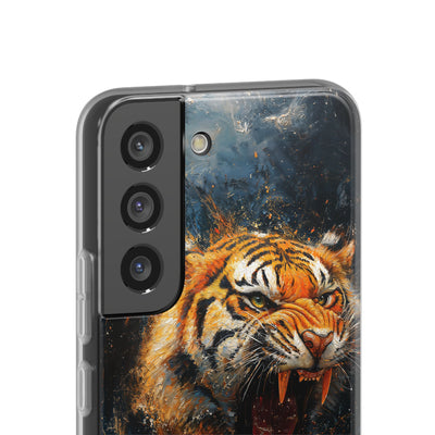 Fierce Tiger IPhone & Samsung Flexi Case - Durable Protection for Animal Lovers